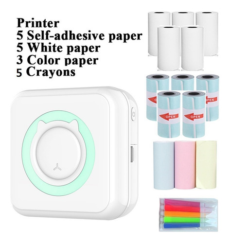 Impresora Térmica Portátil Con Papel De Impresión A Juego