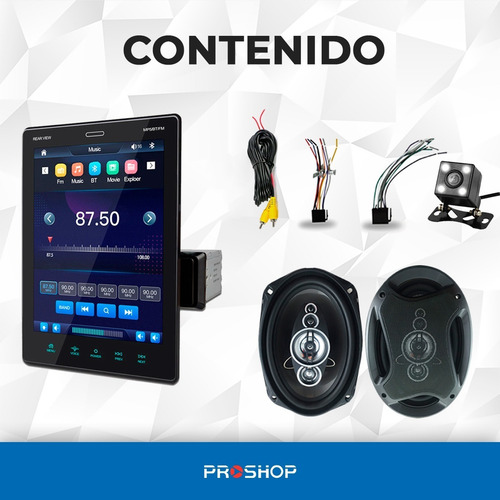 Imagen 10 de 10 de Combo Estereo Stereo Pantalla Tactil Parlantes 6x9 Camara