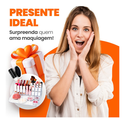 Organizador De Cosméticos Cristal Plus Com 31 Divisórias