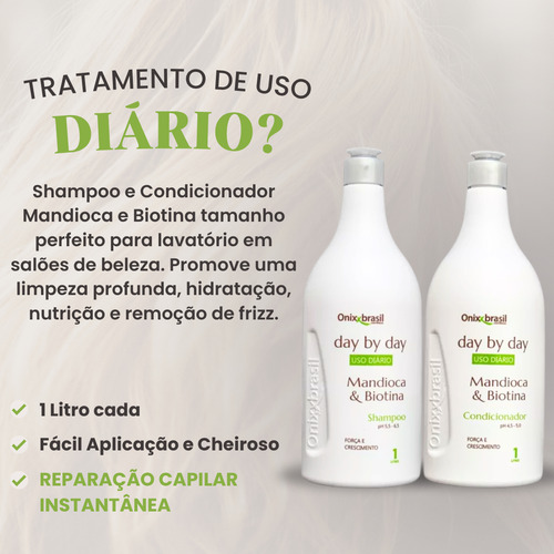Shampoo Mandioca Crescimento Capilar Repara Biotina 1l Onixx