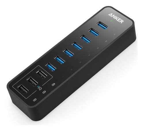 Anker 10 Puertos 60w Data Hub Con 7 Puertos Usb 3.0 Y 3 Puer