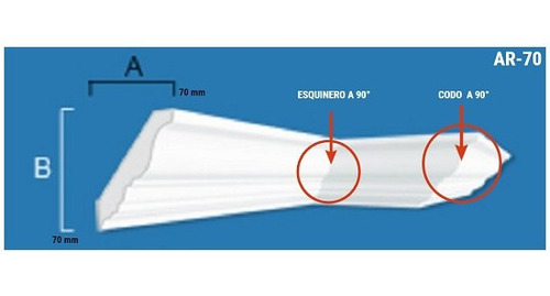 Esquinero/ Codo Arquiclass Aplique Ar-70 Moldura Interior 