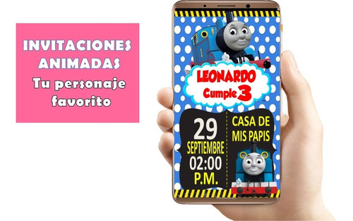 Invitacion Thomas Y Sus Amigos Video Tarjeta Digital Virtual