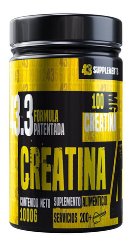 Suplemento en polvo 43 Supplements  Creatina en pote de 1kg