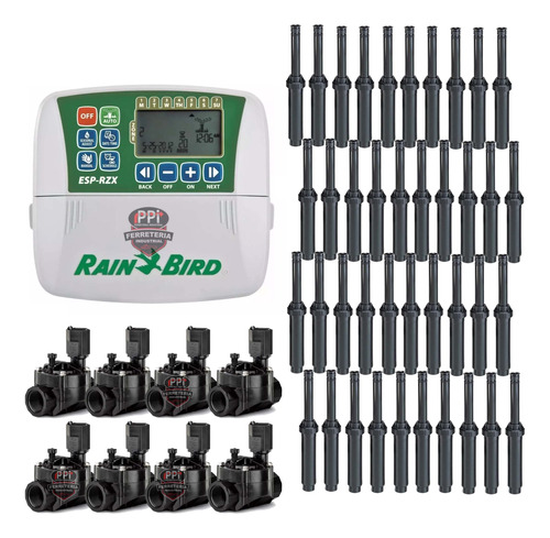 Combo Riego Rainbird Programador 8 Zonas 8 Valvula 40 Tobera