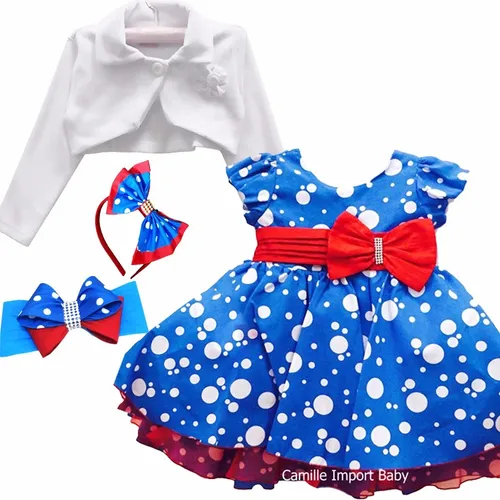 Vestido Festa Galinha Pintadinha 1 4 Anos E 2 Tiaras Bolero