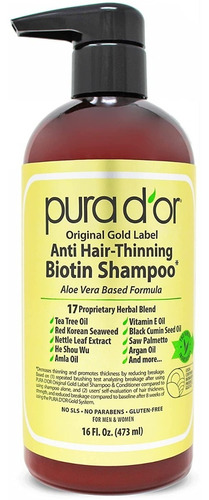 Pura D'or Shampoo Anticaída Con Aceite De Argán Importado