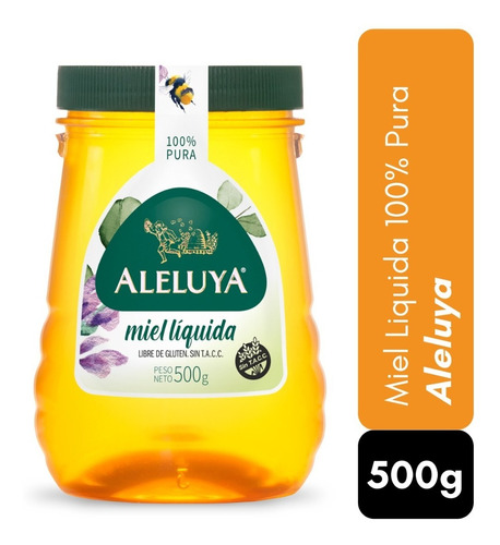 Miel Liquida Aleluya 100% Pura 500g + Mielera Sin Tacc