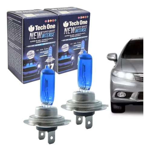 comprar Par Lampada Super Branca H7 8500k Tipo Xenon 12v 55w Techone