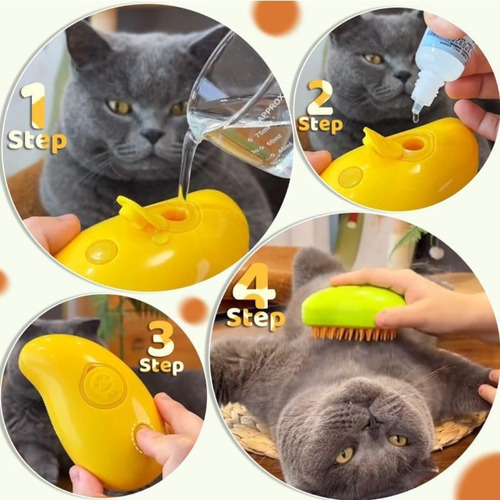 3 In 1 Depilación Cepillo Masaje Vapor Gatos/perros Mascota