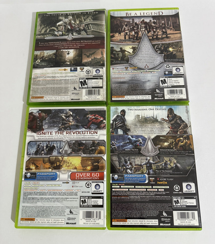 Set 4 Juegos Xbox 360 Assassins Creed 2/3/brotherhood/revel (Usado)