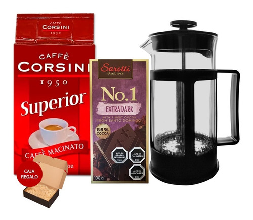 Box Regalo Café Italiano Corsini Molido + Cafetera Francesa