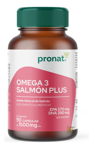 Salmon Plus Omega 3 (90 Caps) Pronat Ultra Sabor Salmón