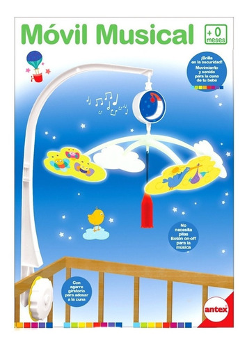 Movil Cunero Giratorio Para Bebe Musical Nubes Esferas Cuna