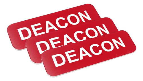 Etiqueta De Nombre Deacon 1 X 3 , Roja (paquete De 10)