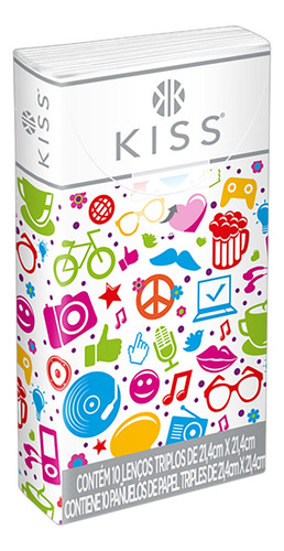 Lenço de Papel Folha Tripla Kiss New York Pacote 10 Unidades