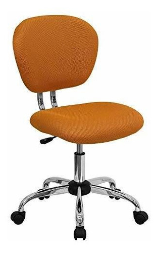 Silla De Trabajo De Malla Con Respaldar Medio Flash Furnitur