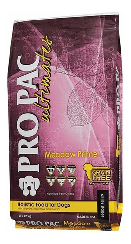 Alimento Pro Pac Pro Pac Ultimates Meadow Prime para perro todos los tamaños sabor mix en bolsa de 12kg