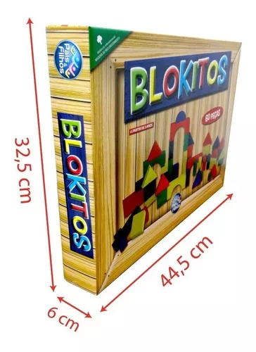 Brinquedo para Montar Blokitos de Madeira 26 Peças Pais e Filhos