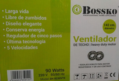 Imagen 4 de 4 de Ventilador De Techo Ulix Tipo Industrial 56