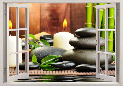 Adesivo De Parede Natureza Pedras De Massagem Spa Relaxante 