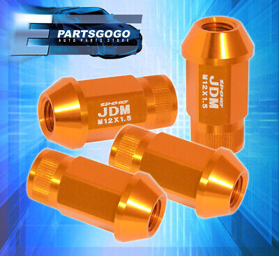 4pc Jdm Sport Rims Lug Nuts M12x1.5 Forged Drag Gold For Aac