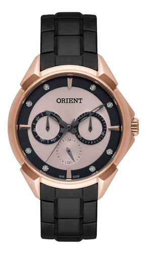 Relógio Orient Feminino Ftssm039 R1px Rose Preto Multifunção