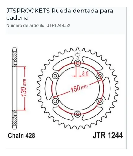 Corona Cbr250 Yamaha 52t Jt