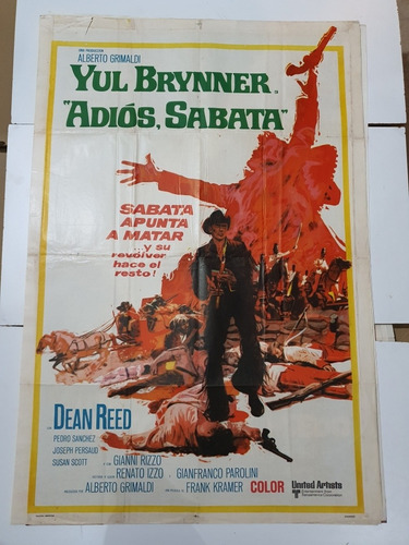 Afiche De Cine Original-yull Brinner-adios Sabata-1808