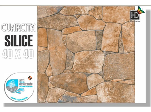 Imagen 3 de 6 de Cerámica Antideslizante Cortines Cuarcita 40x40 1ra Calidad