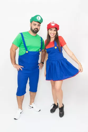 Fantasia Luigi Masculino Adulta cosplay/anime em Promoção na