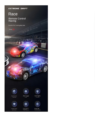 Carro A Control Remoto Recargable Luces Led Alta Velocidad