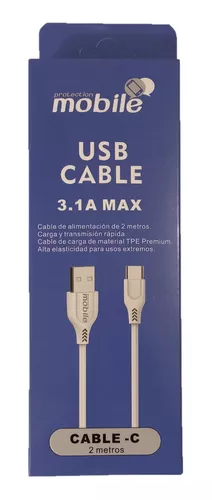 Cable De Datos Y Carga Rápida 3,1 A Usb Tipo C - 2 Metros