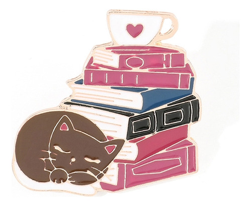 Broche Para Diseñar Libros Con Dibujos Animados De Gatos, Re