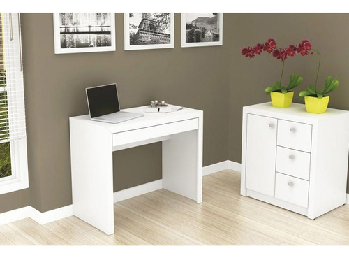 Mesa De Computador Me4107 C/ 1 Gaveta Branco - Tecno Mobili