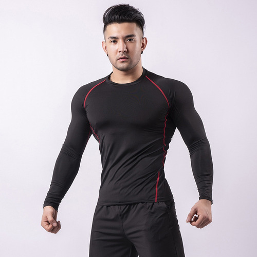 Playera Ajustada De Manga Larga Para Hombre Gymwear