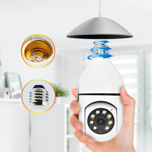Qa1 Bombilla De Vigilancia E27, Cámara Wifi De 2mp