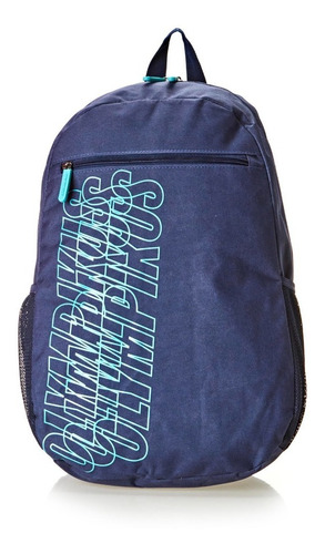 Mochila Masculina E Feminina Basic Olympikus Cor MARINHO/VERIDIAN Desenho do tecido Liso