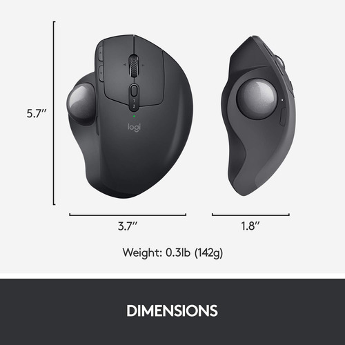 Mouse De Trackball Sem Fio Logitech Max Ergo Com Design Ergo
