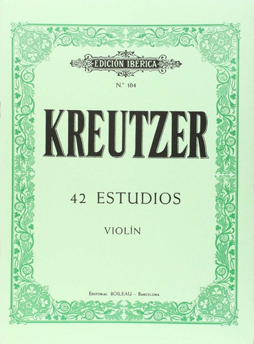 Libro 42 Estudios Violín - Kreutzer, Rodolphe