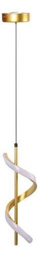 Colgante Led De Techo En Espiral Blanco De Color Dorado De A