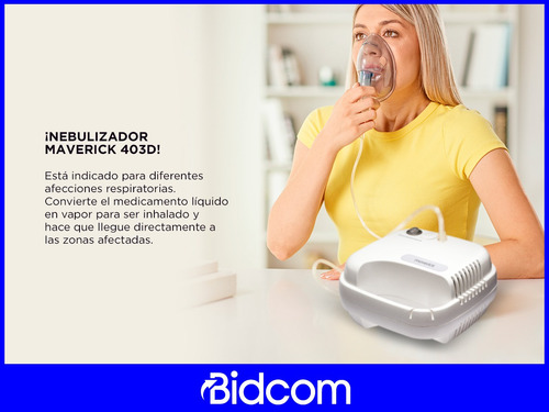 Nebulizador A Pistón Compacto Maverick Yuwell 403d Mascara