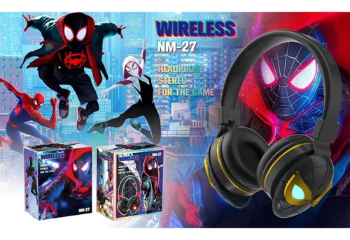 Auriculares Inalambricos Headphone Stereo Fm Hombre Araña Surtidos