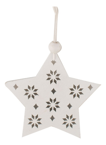 Estrella Blanca De Madera Colgante Artesanía Decoración 