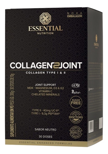 Suplemento Em Pó Essential Nutrition Collagen 2 Joint Em Caixa De 300ml