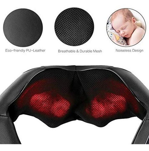 Masajeador Cervical Lumbar 16 Rodillos Con Calor Premium