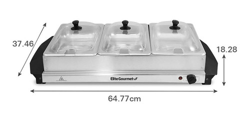 Bufetera Eléctrica 3 Divisiones Bandeja Acero Inox Elite