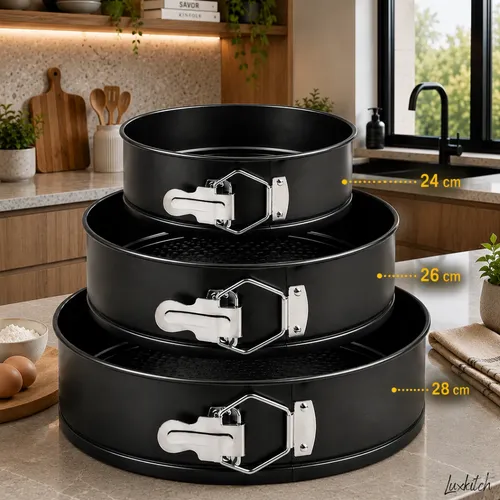 Kit 3 Formas Para Bolo Torta Fundo Removível Antiaderente
