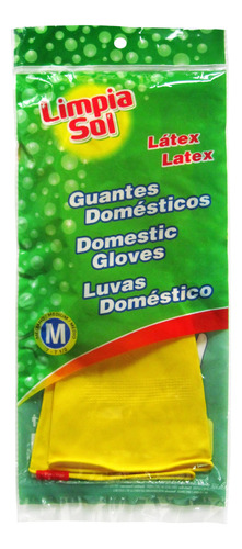 Limpia Sol Guantes De Látex Domésticos - Talla M (x3 Unid)