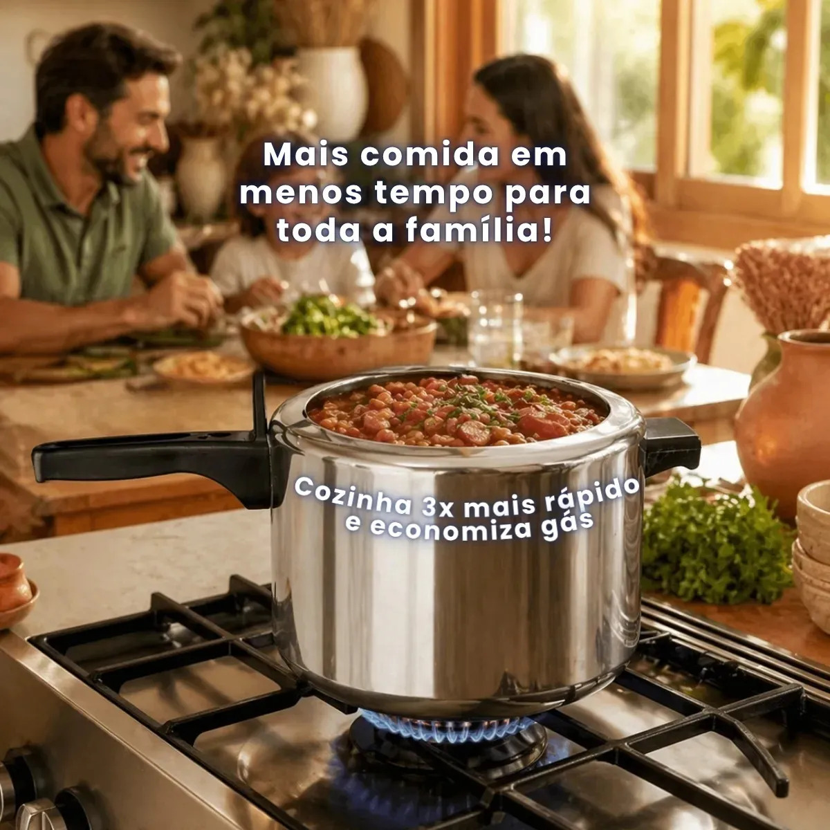 Panela de pressão 4,5 litros Alumínio Polida Segura Reforçada Cozimento Rápido Econômica... 3
